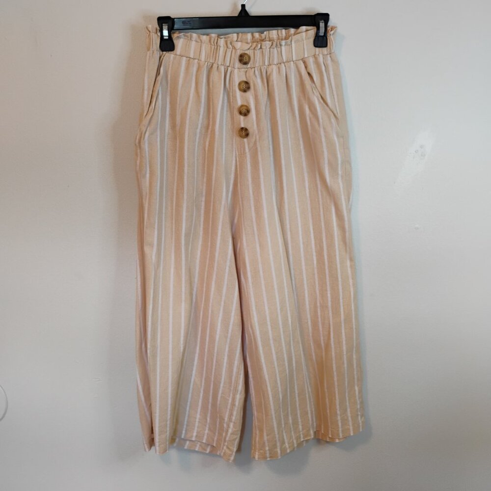 Cotton On linen blend capris quiet luxury vacation travel resort women's sz 6